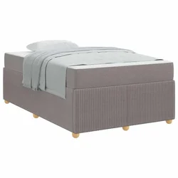 Vidaxl Konstrukcija postelje z vzmetnico Taupe 120 x 200 cm blago