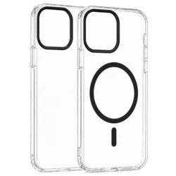 Transparent Color Ring MagSafe maska za iPhone 15 Pro Max – Crna