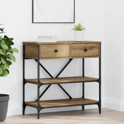 Konzolna stolica s ladicama Smeđa 75 x 34,5 x 75 cm boja drva
