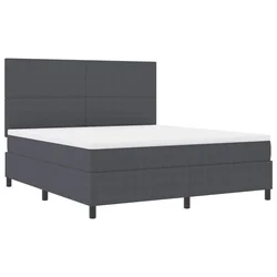Vidaxl LED Box Spring Postelja Temno siva in bela 180 x 200 cm