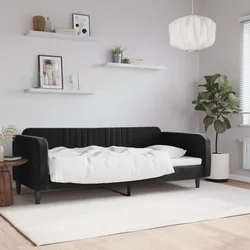 Dnevni krevet crni 90 x 190 cm baršunasti