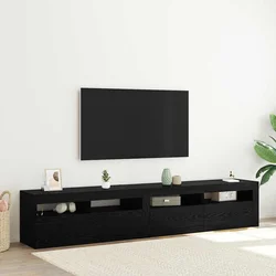TV ormar 2 pcs Crni hrast 210 x 35 x 40 cm Konstruirano drvo