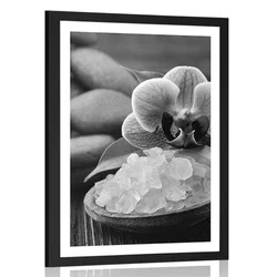 Plakat s paspartujem čarobnost wellnessa v črnobeli varianti - 30x45 black