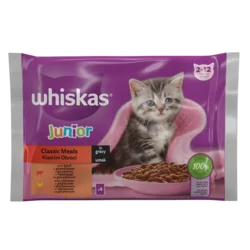 Whiskas kesice, izbor mesa Junior 4x85 g - 340 g