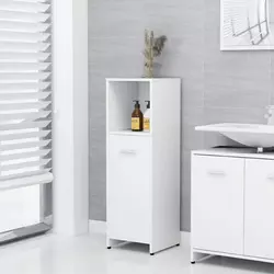 vidaXL Kopalniška omarica bela 30x30x95 cm iverna plošča
