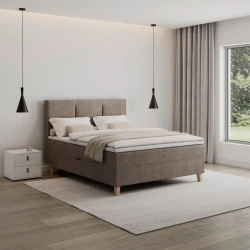 Bessagi Home Postelja Z Vzmetnico Monza, Rjava, Z Nadvložkom, 140x200