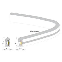 LED NEON FLEX KL-2835-120-WW 24V IP65 (50met,8.8W/met)