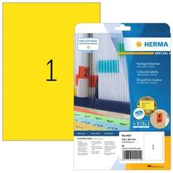 Herma Etikete 210X297 A4/1 1/20 žuta ( 02H4421 )