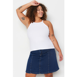 Trendyol Curve White Halter Neck Basic Knitted Undershirt