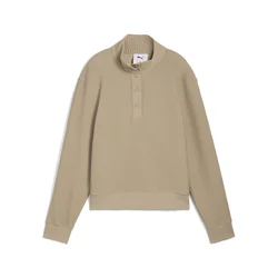 Womens Puma Boulder Half Snap Golf Pullover Top, Beige, Size XS, Sport