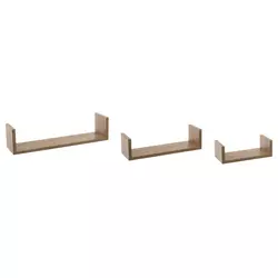 FIVE Zidna Polica 3 Kom 22X10X7, 32X10X8,5, 42X10X10 Mdf Natural