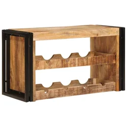 Stalak za vino Smeđa 80 x 45 x 33 cm Čvrsto Grubo Drvo Manga