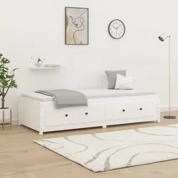 Greatstore Dnevna postelja bela 80x200 cm trdna borovina