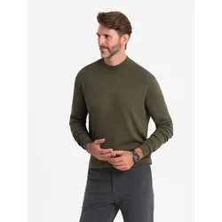 Ombre Mens knitted half turtleneck with viscose - mustard