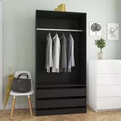 Ormar crni 100 x 50 x 200 cm od konstruiranog drva