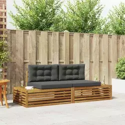 Set vanjskih sofa Prirodna i antracit 203,5 x 83 x 73 cm