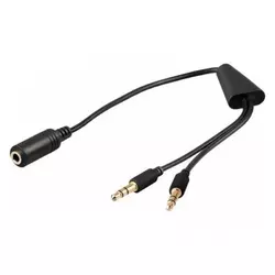 E-GREEN Adapter Audio 3.5mm stereo (F) - 2x 3.5mm stereo (M)
