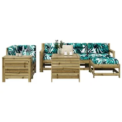 7-dijelni set vrtnih sofa od impregnirane borovine
