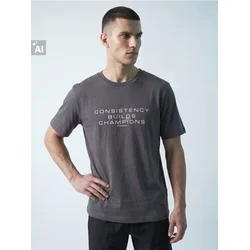 Sinsay - Pamučna slim fit majica kratkih rukava Active - tamno siva
