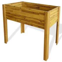Set vanjskih sofa 5 pcs Bijela Čvrsto drvo akacije