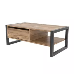 HANAH HOME Haldizen Klub sto, 105x40x55cm, Braon-crni