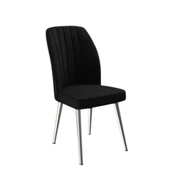 Hanah Home set trpezarijskih stolica Platinum 4 kom, crna tkanina Jerry, hromirane metalne noge
