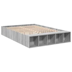 Vidaxl Posteljni okvir siva sonoma 135x190 cm inženirski les