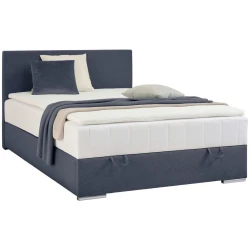Carryhome POSTELJA Z VZMETNICO 90 cm x 200 cm , tekstil temno modra