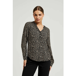 Womens blouse Moodo patterned - black