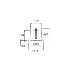 Gumb za potenciometer N-2 v rdeči barvi, 17,5 mm