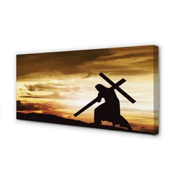 tulup.si Slika na platnu Jezus križ sunset 120x60 cm