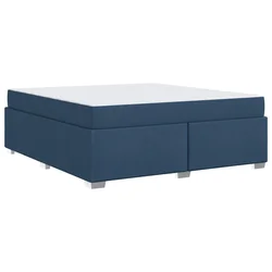 Vidaxl Konstrukcija postelje z vzmetnico Modra 180 x 200 cm blago