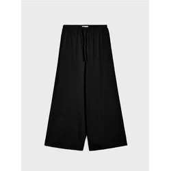 Sinsay - Oversize pantalone od viskoze sa dodatkom lana - crno
