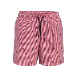 JJ Rebel by Jack & Jones kupaći šorc Hawaii Print za muškarce, crveno-beli, L