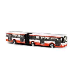 Kovinski zglobni avtobus rdeč 18 cm