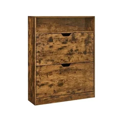 Songmics omara za čevlje 2 predelka 24x80x102 cm rjava