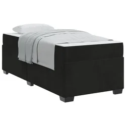 Vidaxl Konstrukcija postelje z vzmetnico Črna 80 x 200 cm blago