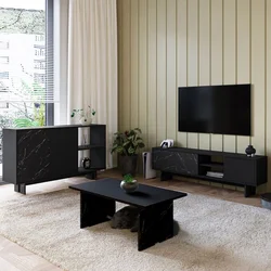 Hanah Home set nameštaja za dnevnu sobu Ravello, crni mermer