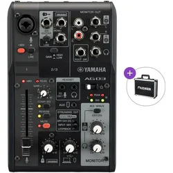 Yamaha AG03 MK2 BK Basic SET Analogna mešalna miza