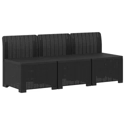 Sofa za vrt za 3 osobe sa izgledom rattan PP Antracit