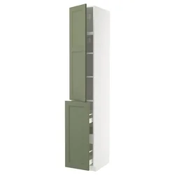 METOD / MAXIMERA Vis.elem. s izvl.funk. 3fi/1vr/2pol, bela/Axstad sivozelena, 40x60x240 cm