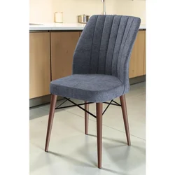 Hanah Home set trpezarijskih stolica Flex 2 kom, dimno siva tkanina Babyface, drvene noge boje oraha