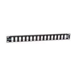 Patch panel 19/1U sa 24 slota za module - prazan, Shielded sa uzemljenjem i držačem kablova sa zadn