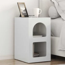 Noćni ormarić 2 pcs Visoki sjaj bijela 29,5 x 33,5 x 50 cm