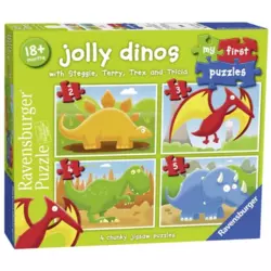 Ravensburger puzzle (slagalice) - Moje prve puzzle/ 4 u 1/ Dinosaurusi