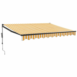 Automatska tenda na uvlačenje žuto-bijela 3,5 x 2,5 m