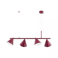 Luster na sajli ZELTA, 4xE27/15W/230V, crvena