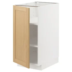 METOD Podni element s policama, bela/Forsbacka hrastovina, 40x60 cm