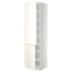 METOD Visoki element s policama/2 vrata, bela/Veddinge bela, 60x60x220 cm