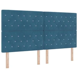 Vidaxl Vzglavje Temno modra 180 cm Žamet